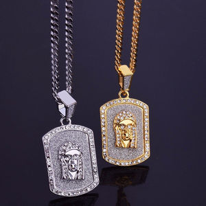 New Jesus <b>Head</b> 10kt Solid Gold Hip Hop Pendant for Charm Necklace Made With Lab Grown Round Cut Vvs Diamonds - Product Image 1
