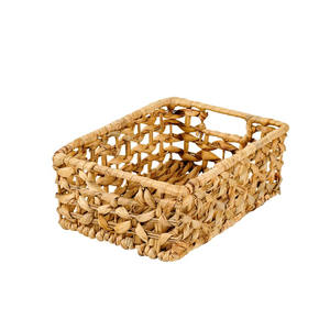 Cesta de almacenamiento de jacinto de agua artesanal sin asas para decoración del hogar con cesta tejida a mano de diseño elegante - Product Image 6