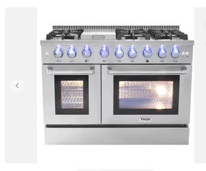 Nouvelle cuisinière électrique en acier inoxydable 304, 48 pouces, 6 brûleurs, classe d'efficacité énergétique 1, garantie de 3 ans - Product Image 2