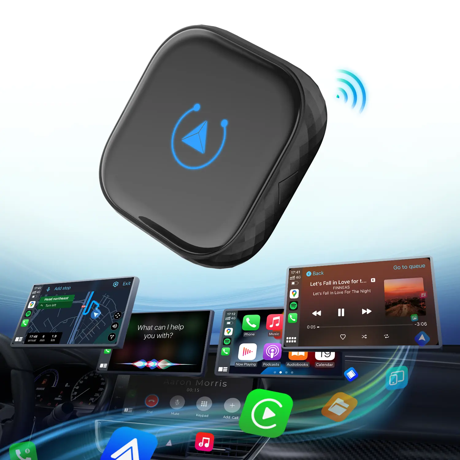 Wireless CarPlay Adapter Cars Wireless Dongle Convert Wired to Wireless CarPlay for All Factory Wired CarPlay