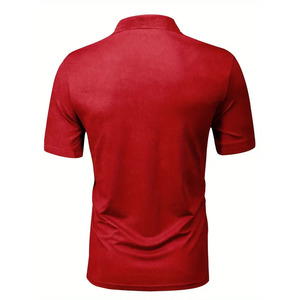 Polo à manches courtes pour homme, couleur unie, tricot piqué, style décontracté - Product Image 2