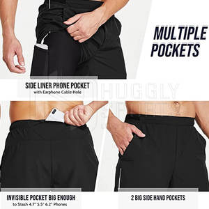 Pantalones cortos de gimnasio informales para hombre, ropa de fitness de material sólido, precio de fábrica, venta al por mayor en línea - Product Image 6