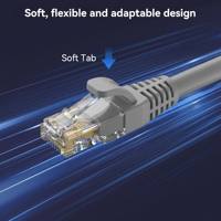 Cable Matters Kabel Ethernet Tembaga Murni Cat6 10Gbps-16ft/33ft Abu-abu Kompatibel dengan Router Konsol Game Perangkat Streaming Laptop