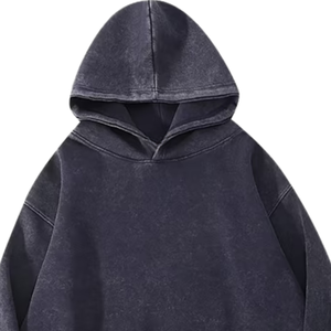 <b>Men</b> Black Acid Washed <b>Hoodie</b> <b>Oversized</b> Heavyweight <b>Fleece</b> Pullover Streetwear Vintage Custom Logo Cotton Thick Warm Winter Sale - Product Image 2