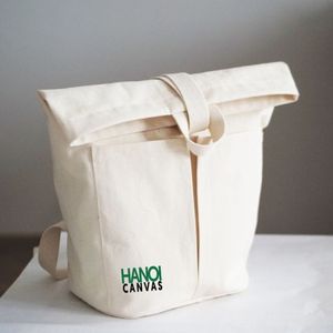 Sac à dos personnalisé grand seau Sac fourre-tout Sac à provisions en toile avec patron de couture Fabricant vietnamien Poignée en coton - Product Image 2