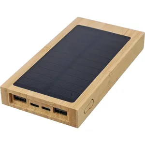 Power Bank Solare in Bambù Sostenibile per Uso Promozionale - Product Image 1