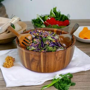 Tazón de servicio de madera sostenible de alta calidad para reuniones familiares marca y regalos y cocinas rústicas al precio más bajo - Product Image 4