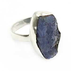 Rough Iolite Gemstone 925 Sterling Silver Cabochon Shape Ring para mujer Niñas Joyería hecha a mano Venta al por mayor Precio de fábrica Proveedores - Product Image 1