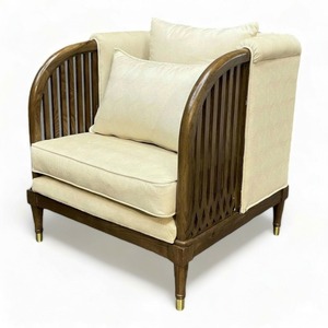 Sofá de Dos Plazas con Estructura de Madera de Lujo, 75x72x79cm, Tela Estampada GSD68069, para Apartamento, Vestíbulo, Bodas, Sala de Estar, Eventos - Product Image 1