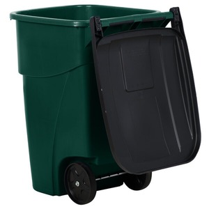 ถังขยะทรงสี่เหลี่ยมมีล้อ สีเขียว ขนาด 50 แกลลอน ยี่ห้อ Rubbermaid รุ่น 1829411 พร้อมฝาปิด - Product Image 5