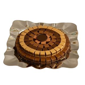 Diseño elegante Bandeja para servir chocolate plateada Bandeja para servir de acero inoxidable de metal de gran calidad Decoración para el hogar Bandeja para servir fiestas - Product Image 5