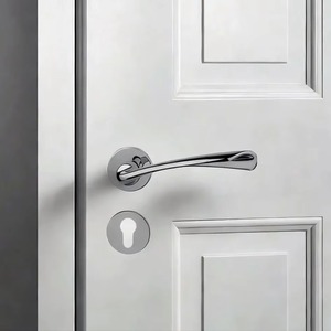 Poignée de porte en argent de qualité supérieure avec serrure, design moderne et sécurisé pour porte principale, chambre, bureau, amélioration élégante de l'ameublement - Product Image 3