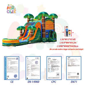 Château Gonflable Commercial Bouncer Slide Combo Thème Palmier Tropical Bouncy Castle <span class=keywords><strong>avec</strong></span> Toboggan PVC - Product Image 4