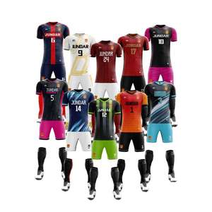Uniformes de Fútbol y Chándales Deportivos Sublimados Personalizados al por Mayor 2025, 100% Poliéster INTERLOCK COOLDRY, Elásticos, de Secado Rápido - Product Image 1