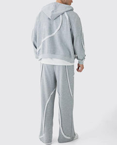 Baggy de sport personnalisé 2026 pantalon de survêtement à jambes de coupe régulière ensemble de 2 pièces sweats à capuche de travail avec écusson pour hommes survêtements d'hiver solides - Product Image 5