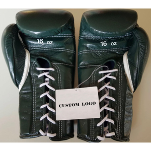 Gants de sparring professionnels pour adultes en cuir de vache véritable, à doigts entiers, lacés au poignet, tissu respirant à séchage rapide, boxe, kickboxing, crochet - Product Image 2