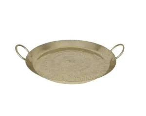 Design personnalisé Nouveau plateau de service en métal au design classique Plateau de service en aluminium avec poignée pour servir les dattes et les fruits - Product Image 1