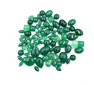 Piedra preciosa de ónix verde natural IGI certificado cabujón de corte ovalado suelto 4-12 MM lote de forma mixta para la fabricación de joyas - Product Image 4