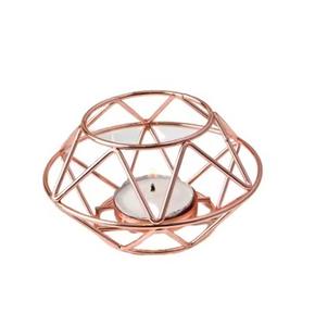 Support votif en métal durable de haute qualité chic et intemporel avec finition dorée pour la décoration de Noël - Product Image 1