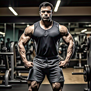 Pantalones cortos de gimnasio para hombre, ropa de entrenamiento de culturista de cintura elástica, equipo de ejercicio de patrón sólido de algodón y poliéster personalizable - Product Image 3