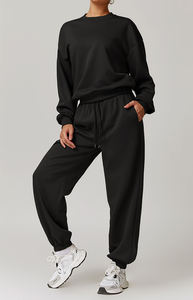 Ensemble survêtement 2 pièces coupe ample pour femme, sweat à capuche et pantalon de survêtement, avec logo personnalisé - Product Image 2