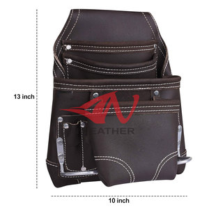 Sac à outils pour électricien en cuir de qualité supérieure, design amélioré, corps en cuir robuste avec espace sécurisé pour les outils - Product Image 5