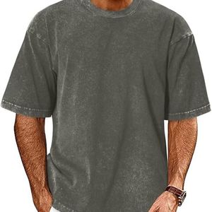 T-shirt pour hommes en coton uni en gros T-shirt décontracté d'été avec impression de logo personnalisé de style streetwear surdimensionné 2025 - Product Image 1