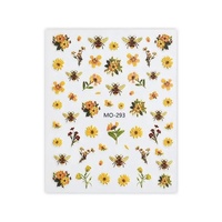 Fournitures pour ongles 3D Chrysanthème Nail Stickers Manucure Art Relief Bee Flower Nail Stickers