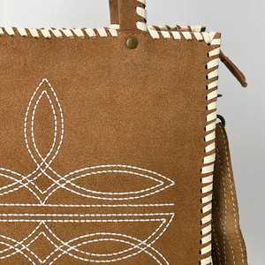 Sac fourre-tout bohème en cuir suédé écologique avec fermeture à glissière sac à main élégant pour les femmes - Product Image 4