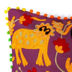 Vente en gros de taies d'oreiller indiennes faites à la main 16*16 Suzani Broderie Décoration intérieure Canapé Brodé Housse de coussin - Product Image 4