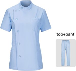 Hot Sale u-neck Uniform Women Hospital Uniforms Medical <b>Nursing</b> Scrubs Uniform Scrub Sets Short Sleeve Tops - Product Image 4
