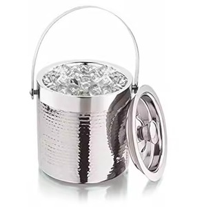 Porte-bouteille de vin en acier en forme de chapeau avec marteau Design poli argent Refroidisseur de champagne élégant Refroidisseur de bouteille décoratif - Product Image 1