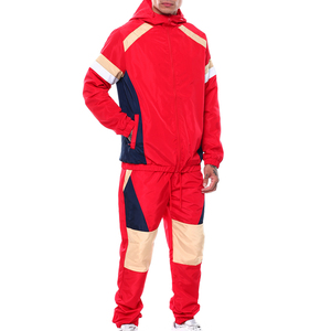 100% Polyester Zip up Veste et Pantalon en Nylon Survêtement Coupe-Vent Ensemble fabrication personnalisée Patchwork Broderie Jogging Costumes - Product Image 1