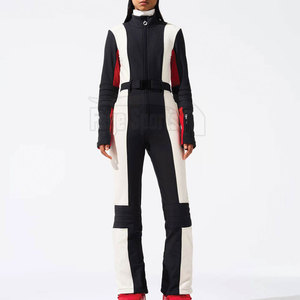 Combinaison de ski à capuche pour femme, coupe-vent, fermeture éclair, taille ajustable, grande taille, équipement de neige d'hiver avec isolation en polaire - Product Image 2