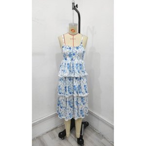 Vestido midi Supre con estampado floral y detalle de abertura en el escote bajo y tirantes sin mangas para mujer, 34014 - Product Image 3