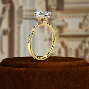 แหวนแต่งงานทองคำขาว 14K, แหวนแต่งงาน, แหวนหมั้นเพชรเลี้ยงในห้องปฏิบัติการ, แหวนเพชรทรง Asscher 1 กะรัต, เพชรที่ได้รับการรับรองจาก IGI - Product Image 5