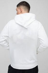 Pull à capuche en mélange de coton et de polyester 500gsm, sweat à capuche surdimensionné de couleur unie avec poche kangourou - Product Image 3