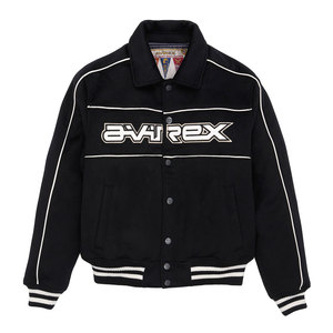 Customizable Winter <b>Men's</b> Genuine <b>Leather</b> Casual Avirex <b>Jackets</b> Canvas Real <b>Leather</b> Letterman Style Plus Size Quick Dry - Product Image 1