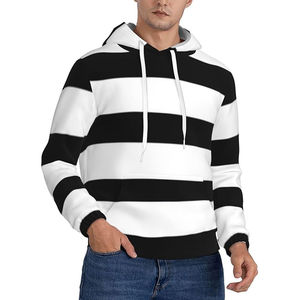 Sweat à capuche épais surdimensionné personnalisé en tricot uni avec imprimé intégral et logo frontal pour homme - Product Image 3