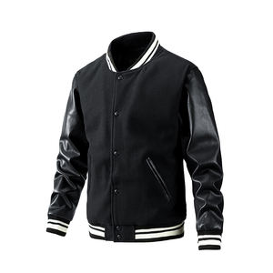 Manteau en laine automne hiver avec logo personnalisé pour hommes, veste universitaire de baseball décontractée et ample avec tissu pour un usage quotidien - Product Image 4