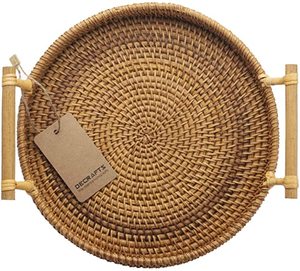 Rattan Serving <b>Tray</b> Handmade From India Hotel Supplies New Design Round Natural Scalloped Rattan Scalloped <b>Breakfast</b> <b>Tray</b> - Product Image 1