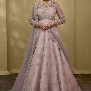 LATEST---STYLISH & belle robe longue ornée de perles de verre cristal, DABKA, travail pour fête/mariage @ 2022 - Product Image 1