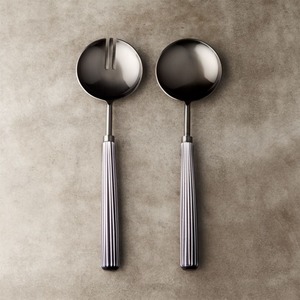 Ensemble de service à salade en métal de luxe manche en résine ustensile de service à manger classique pièce de vaisselle chic - Product Image 6