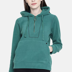 Sudaderas con capucha de manga larga para mujer de moda sólida personalizada para invierno con logotipo frontal venta directa de fábrica - Product Image 3