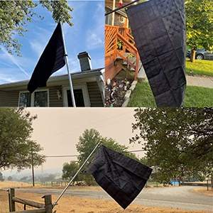 Drapeaux américains noirs 3x5 pieds, drapeau américain entièrement noir brodé pour l'extérieur, fabriqué aux États-Unis, drapeau américain double face très résistant - Product Image 3