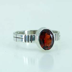 Boho January Birthstone <b>Ring</b> Handmade 925 Sterling <b>Silver</b> <b>Garnet</b> Perfect Anniversary Birthday Gift for Her Featuring Platinum - Product Image 4