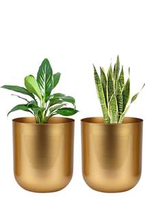 Metal Gold Flower Pots Garden Planter Indoor Outdoor Decorative for Home Hotel Farmhouse Metal Flower Pot <b>Plant</b> <b>Stand</b> Planter - Product Image 6