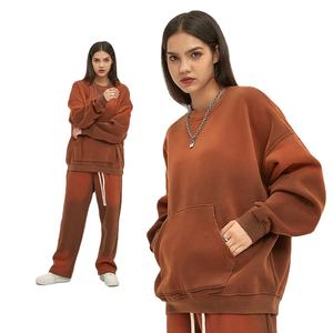 Superventas French Terry Oversized Mens Acid Vintage Sudaderas Washed Ribbed Crew Neck Sudaderas - Product Image 2