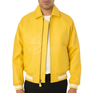 Veste d'hiver imperméable en cuir pour hommes blouson aviateur en cuir à logo personnalisé nouveau design en gros pour hommes - Product Image 3
