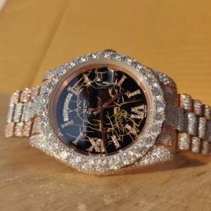 Reloj de Diamantes Moissanite para Hombre, Estilo Hip Hop, con Incrustaciones de Moissanite, Claridad VVS, para Raperos - Product Image 2